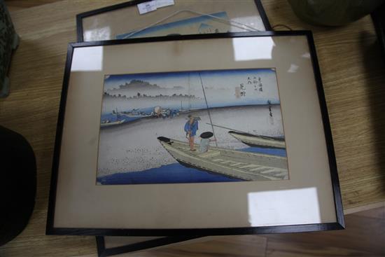 Hiroshige Fisherfolk on The Great Road to Kyoto